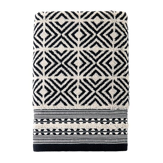 Saturday Knight Diamond Grid Embellished Diamond Bath Towel