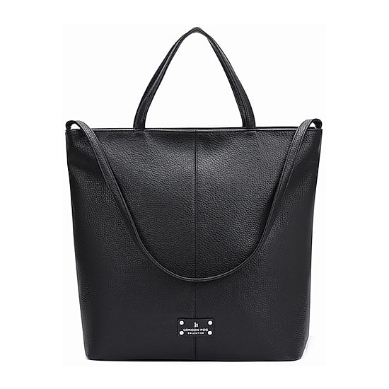 London Fog Women's Large Double Handle Tote Bag (Black)