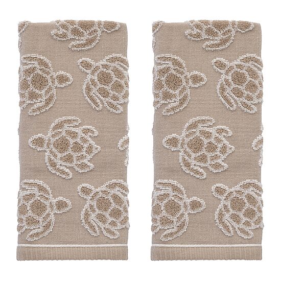 Saturday Knight Turtle Sculpted 2-pc. Embellished Animal Print Hand Towel