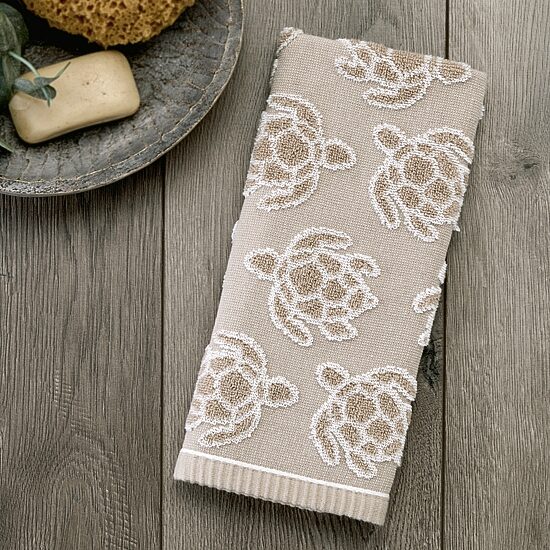 Saturday Knight Turtle Sculpted 2-pc. Embellished Animal Print Hand Towel