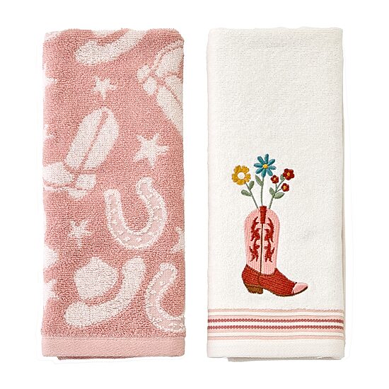 Saturday Knight Flowers In Boot 2-pc. Hand Towel