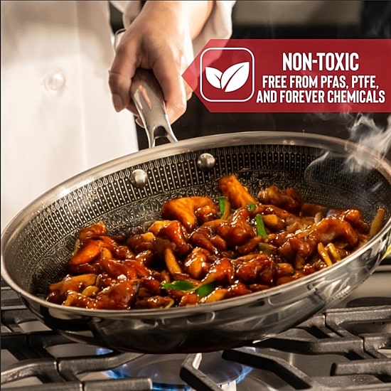 Hell's Kitchen Hybrid Stainless Steel 12" Wok