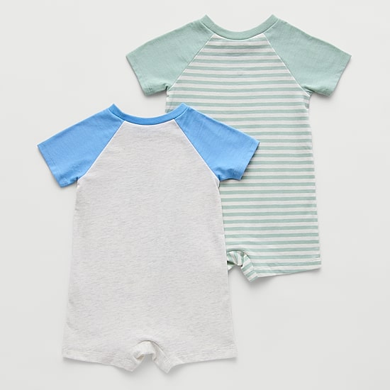 Okie Dokie Baby Boys Short Sleeve 2-pc. Romper