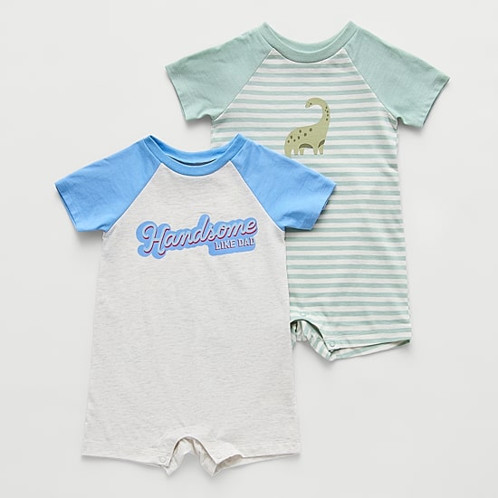 Okie Dokie Baby Boys Short Sleeve 2-pc. Romper