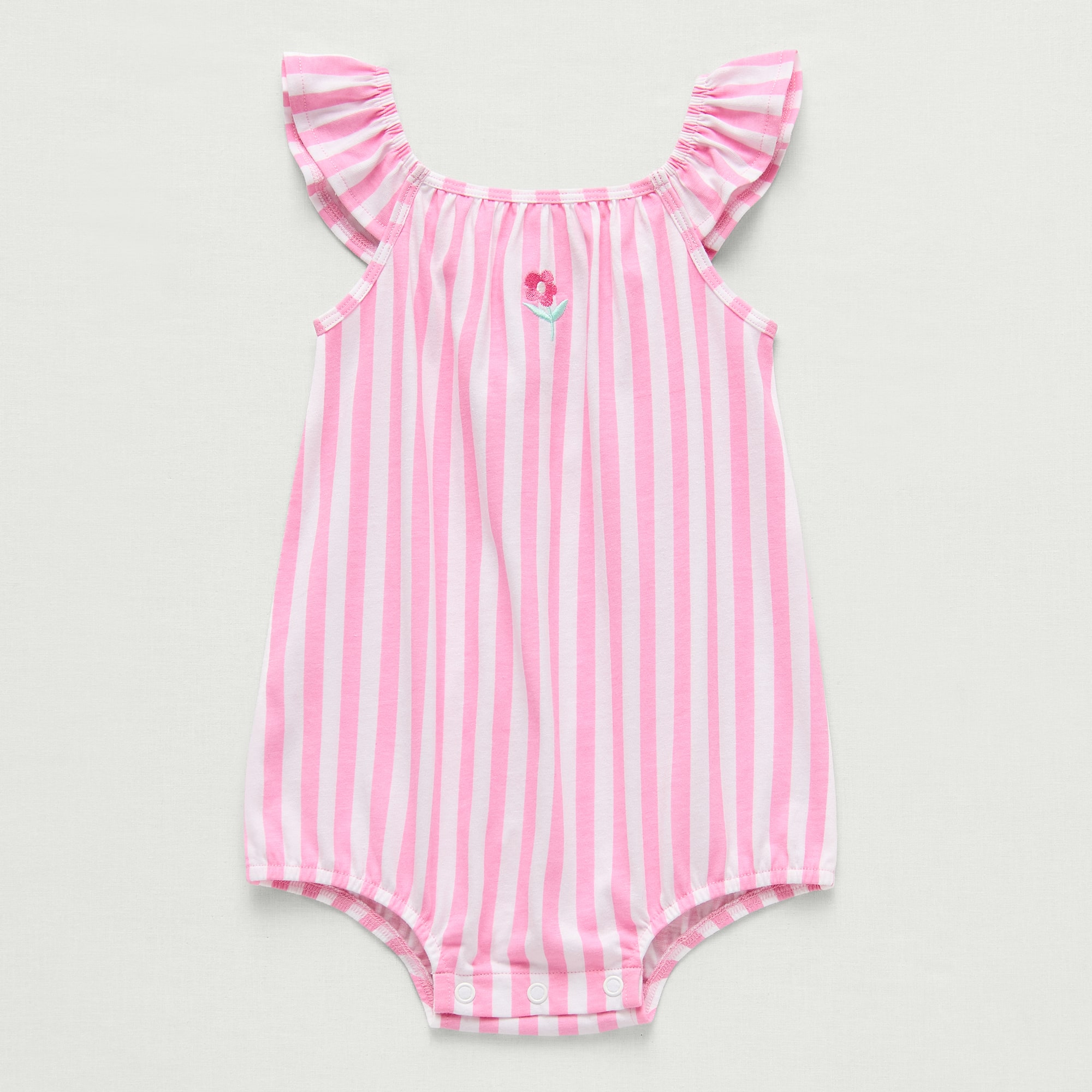 Okie Dokie Baby Girls Sleeveless Striped Romper