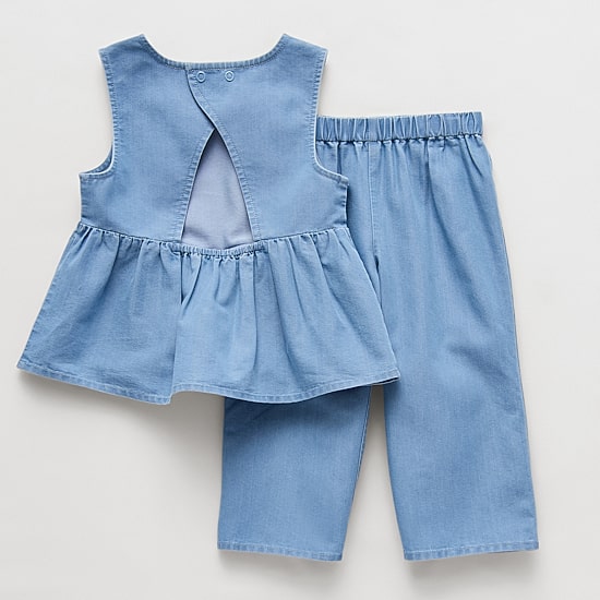 Okie Dokie Chambray Toddler & Little Girls 2-pc. Pant Set