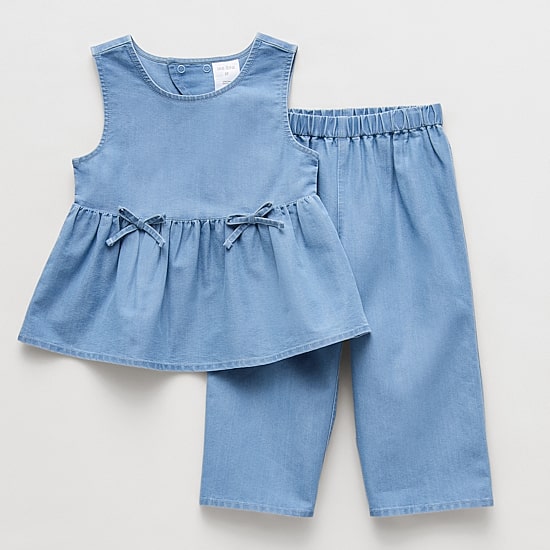 Okie Dokie Chambray Toddler & Little Girls 2-pc. Pant Set
