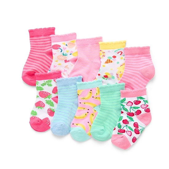 So Adorable Fruit Baby Girls 10 Pair Low Cut Socks