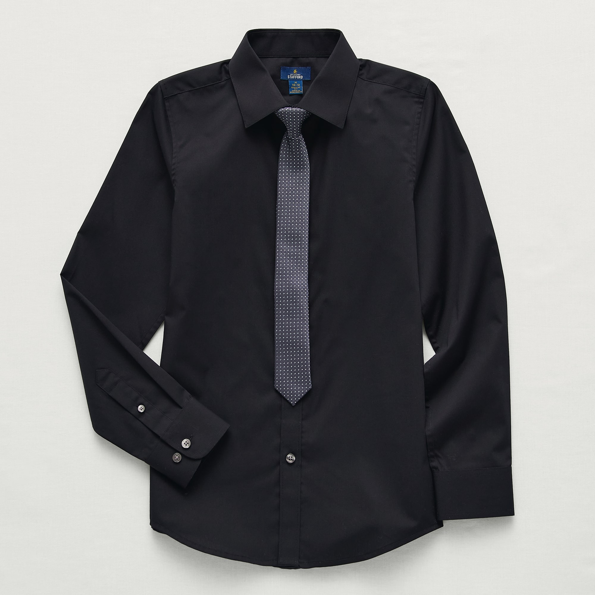 Stafford Little & Big Kid Boys Point Collar Long Sleeve Dress Shirt