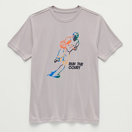 Xersion Little & Big Kid Boys Crew Neck Short Sleeve Regular Fit Graphic T-Shirt, Xx-small (4-5), Gray