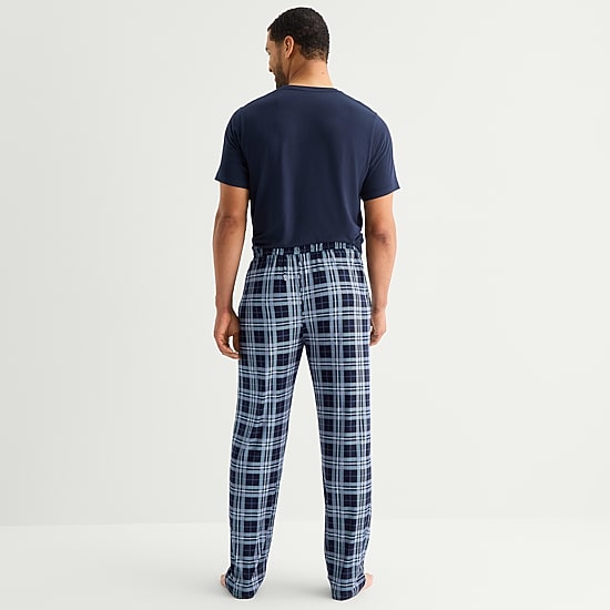 RESTWELL Mens Crew Neck Short Sleeve 2-pc. Pajama Set