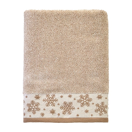 Saturday Knight Heather Snowflake Embellished Holiday Bath Towel