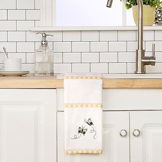 Saturday Knight Dancing Butterflies Hand Towel 2-pc. Animals + Insects Hand Towel