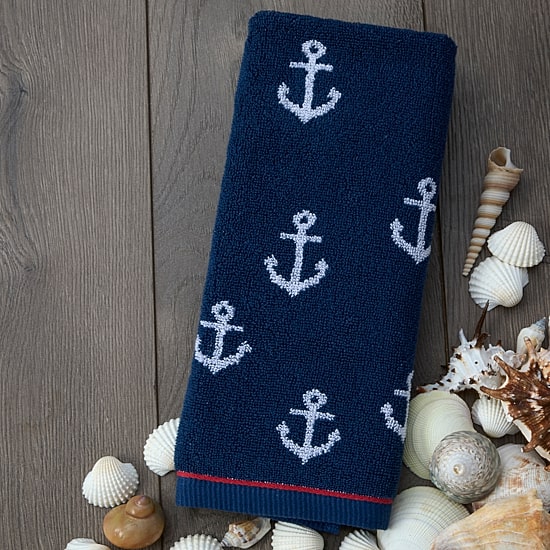 Saturday Knight Anchor 2-pc. Embellished Jacquard Hand Towel