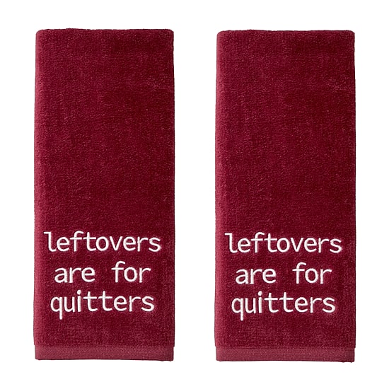 Saturday Knight Leftovers Are For Quitters 2-pc. Hand Towel