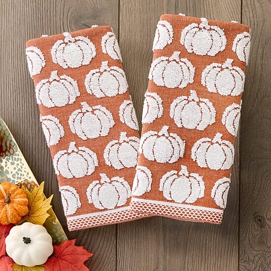 Saturday Knight Pumpkin Sculpted 2-pc. Embellished Jacquard Hand Towel