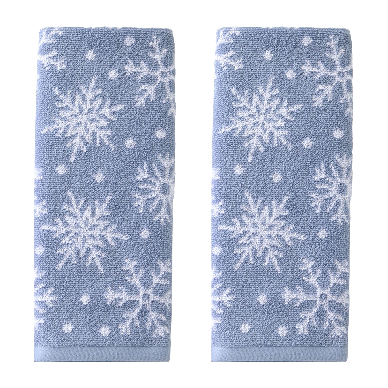 Saturday Knight Scattered Snowflakes 2-pc. Embellished Hand Towel