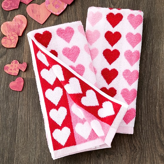 Saturday Knight Tonal Hearts 2-pc. Embellished Hand Towel