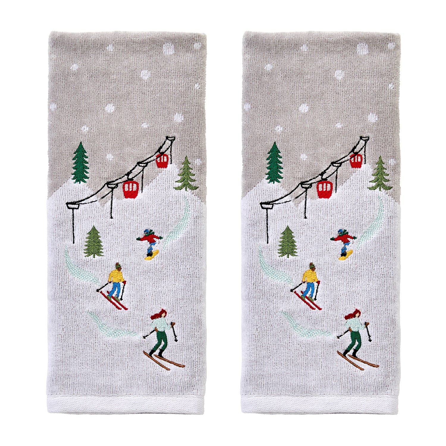 Saturday Knight Mini Skiing Hand Towel 2-pc. Hand Towel