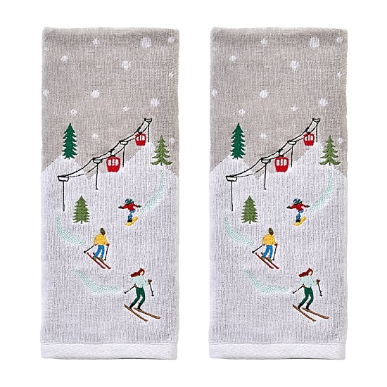 Saturday Knight Mini Skiing Hand Towel 2-pc. Hand Towel