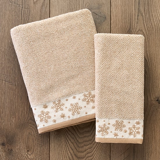 Saturday Knight Heather Snowflake 2-pc. Embellished Hand Towel