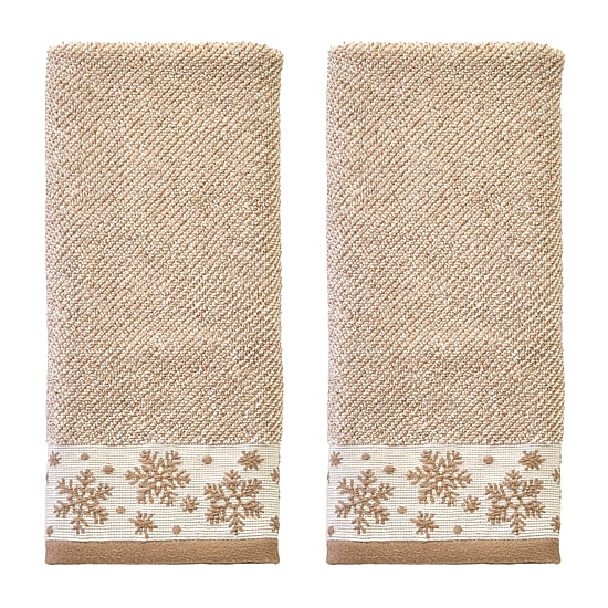 Saturday Knight Heather Snowflake 2-pc. Embellished Hand Towel