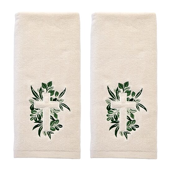 Saturday Knight Cross With Greenery Hand Towel 2-pc. Hand Towel