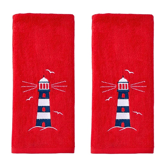 Saturday Knight Lighthouse Embroidered 2-pc. Beach + Nautical Hand Towel