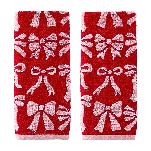 Saturday Knight Bow 2-pc. Embellished Hand Towel, One Size, Red