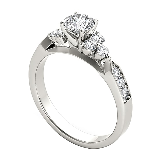 1 CT.T.W. Natural Round Diamond 14K Gold Engagement Ring