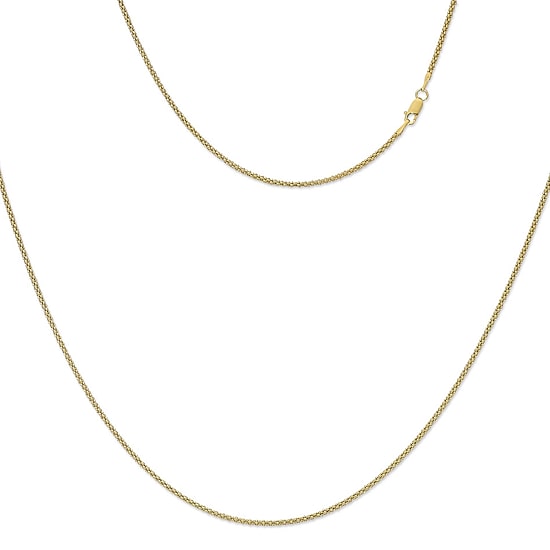 Made in Italy Womens 24K Gold Over Silver Sterling Silver 24 Inch Perfectina Chain Necklace