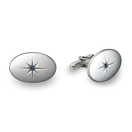 Oval Starcut Blue Stone Cufflinks