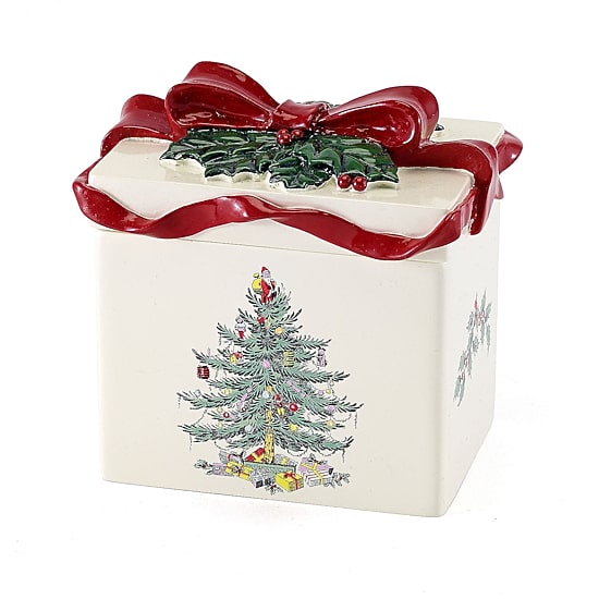 Avanti Spode Christmas Tree Hand Painted Bathroom Canister