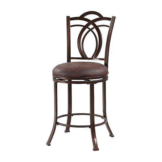 Linon Calif Metal Upholstered Bar Stool