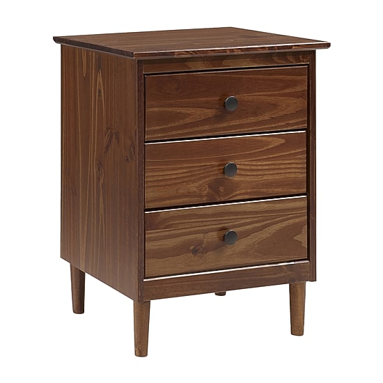 Modern 3 Drawer Solid Wood Nightstand