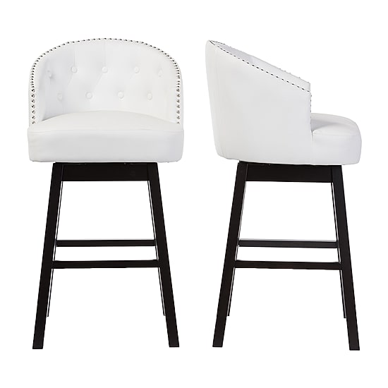Avril 2-pc. Counter Height Upholstered Tufted Swivel Bar Stool