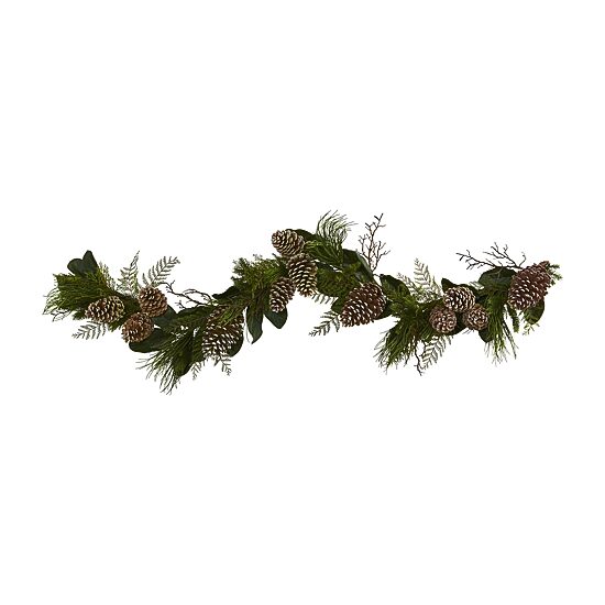 Nearly Natural 6’ Pinecone And Pine Artificial Christmas Indoor Garland