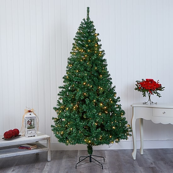 Nearly Natural 7 Foot Northern Tip Pine With 350 Clear Led Lights Pre-Lit Artificial Christmas Tree