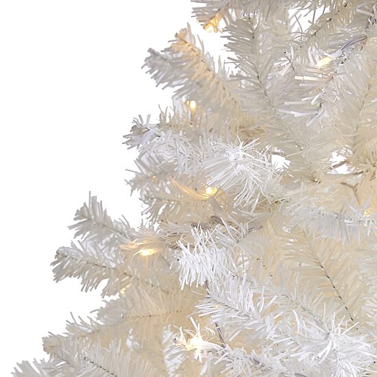 Nearly Natural 8 Foot White Pine With 1500 Bendable Branches And 450 Led Lights Pre-Lit Artificial Christmas Tree