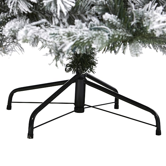 Nearly Natural 6 Foot Flocked Vermont Mixed Pine With 300 Clear Led Lights Pre-Lit Artificial Christmas Tree