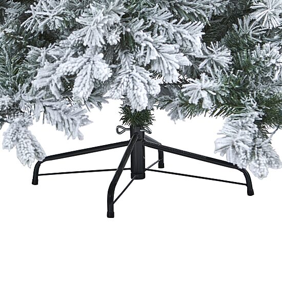 Nearly Natural 8 Foot Flocked Vermont Mixed Pine With 600 Led Lights Pre-Lit Artificial Christmas Tree