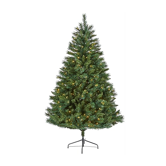 Nearly Natural 6 Foot Rocky Mountain Mixed Pine With 300 Led Lights Pre-Lit Artificial Christmas Tree