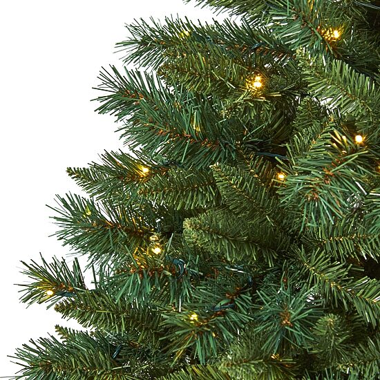 Nearly Natural 6 Foot Rocky Mountain Mixed Pine With 300 Led Lights Pre-Lit Artificial Christmas Tree