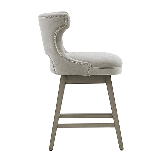 Madison Park Janet Counter Height Upholstered Swivel Bar Stool