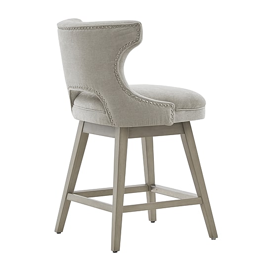 Madison Park Janet Counter Height Upholstered Swivel Bar Stool