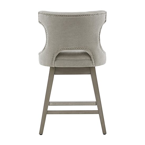 Madison Park Janet Counter Height Upholstered Swivel Bar Stool