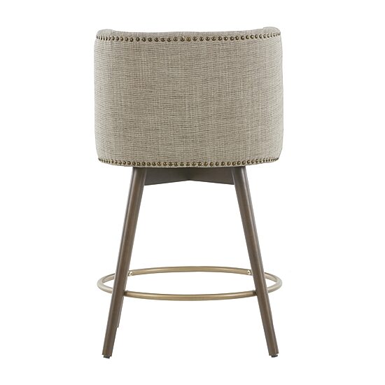 Madison Park Quarry Counter Height Upholstered Swivel Bar Stool