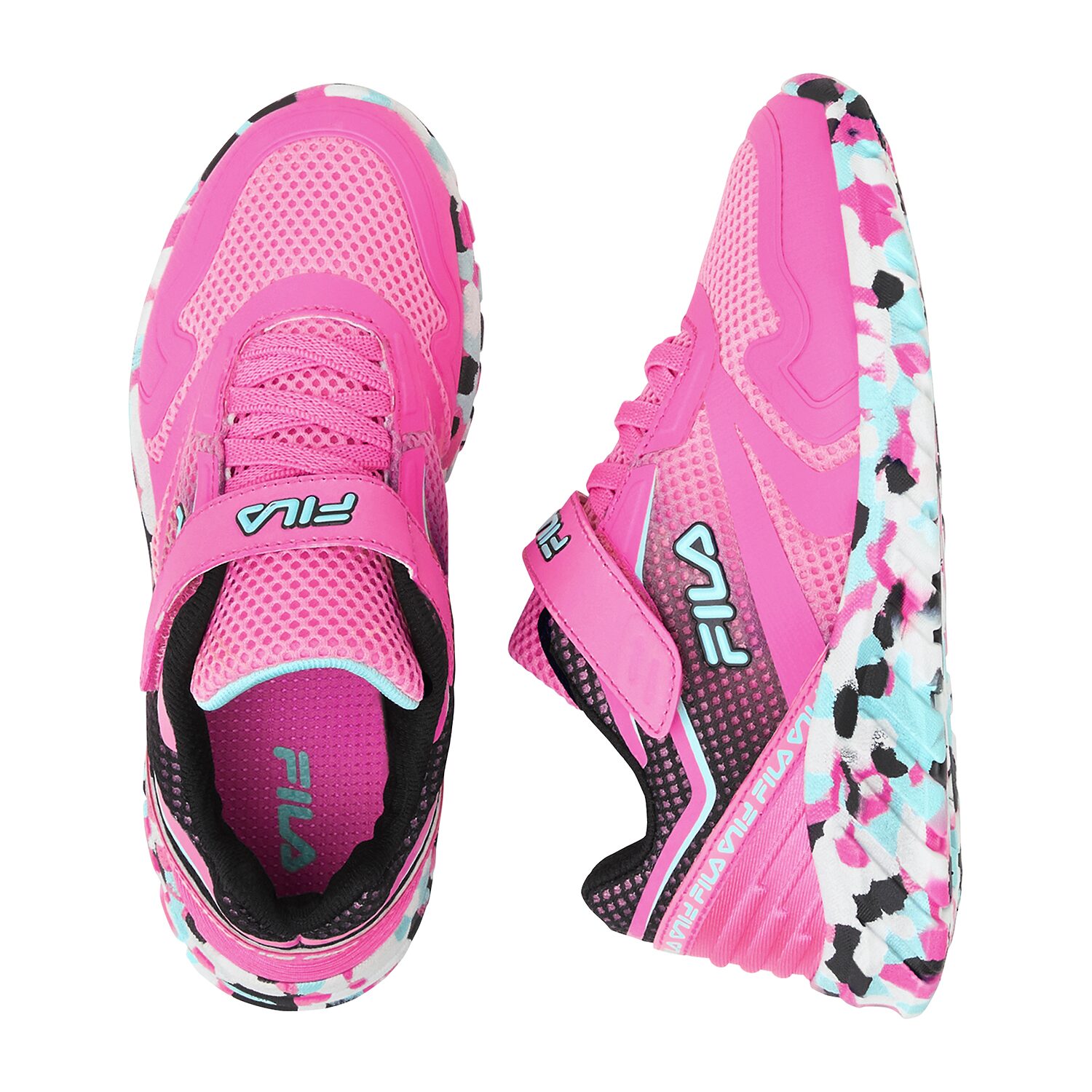 FILA Galaxia 4 Strap Mashup Little Kid Girls Running Shoes