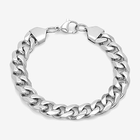 Steeltime Mens Stainless Steel Solid Hypoallergenic 8 1/2 Inch Link Bracelet