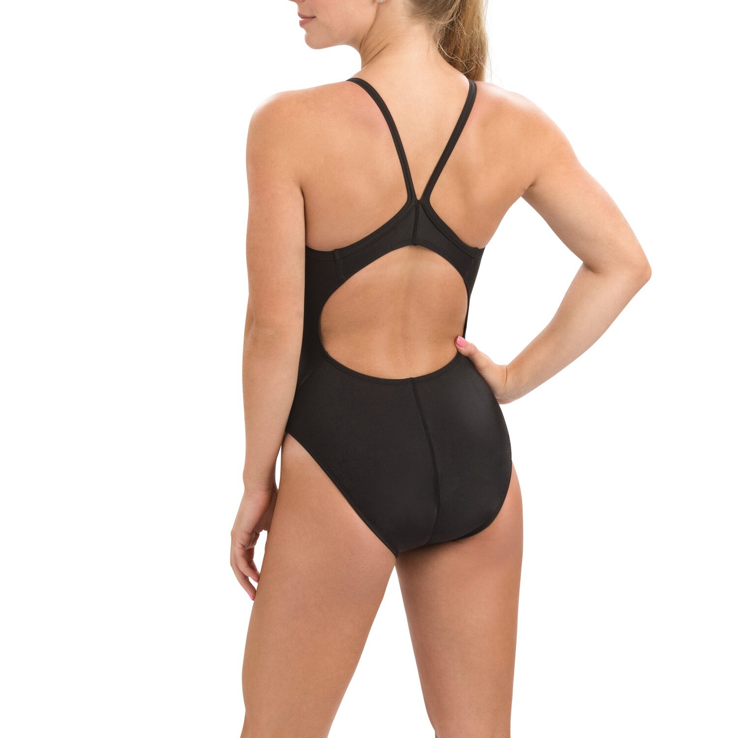 Dolfin Basics Solid V-2 Back Womens Moderate Coverage One Piece Swimsuit